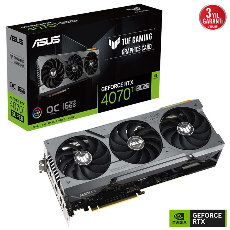 ASUS GEFORCE ROG-STRIX-RTX4070TIS-O16G SUPER OC 16GB GDDR6X 256BIT 2XHDMI 3XDP EKRAN KARTI