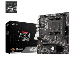 MSI A520M-A PRO DDR4 4600MHZ 1XHDMI 1XDVI 1XM.2 USB 3.2 MATX AM4 (AMD AM4 5000/4000 /3000 SERİSİ İLE UYUMLU)