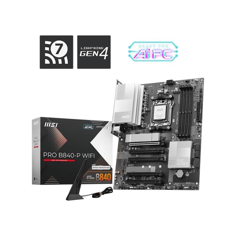 MSI PRO B840-P WIFI DDR5 8000MT/S 1XHDMI 2XM.2 ATX AM5 (AMD AM5 9000/ 8000/ 7000 SERİ İŞLEMCİ UYUMLU)